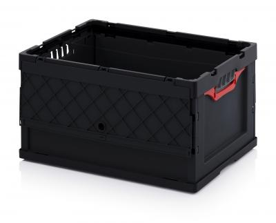 Antistatic ESD Collapsible Containers With Lid 60 x 40 x 32 cm (L x W x H) - 666 ESD FBD 64/32